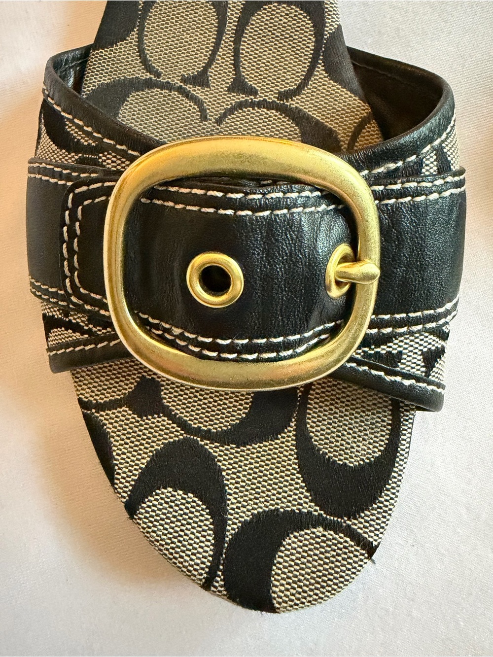 Coach Black Logo-Print Slide Sandal